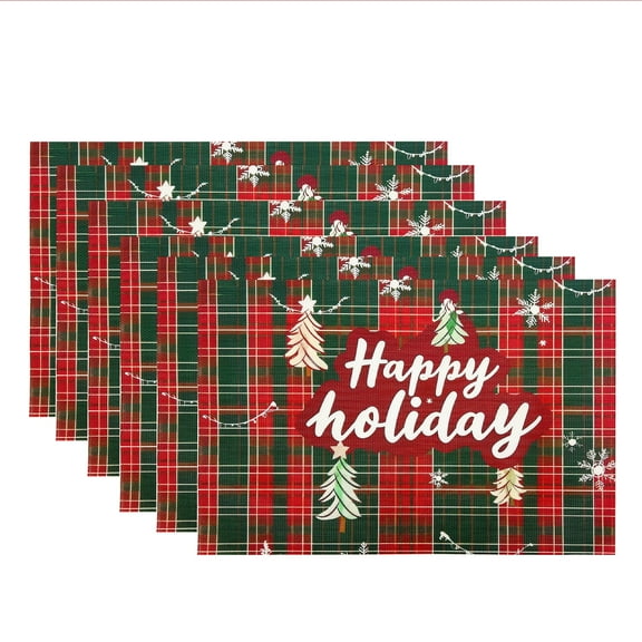 Homieway Placemats Set of 4, Woven Vinyl Place Mats, Stain Resistant Table Mats for Dining, Kitchen, Party