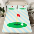 thumbnail image 2 of Castle Fairy Golf Gamer 4pcs Bed Sheets for Kids Teens,Sport Game King Sheets,Abstract Geometric Stripes Super Cozy Sheet Set,Breathable Home Decor, 2 of 7