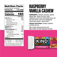 thumbnail image 2 of KIND ZERO Added Sugar Bars, Keto Friendly Snacks, Raspberry Vanilla Cashew, 6.2oz Box (5 Bars), 2 of 6