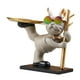 thumbnail image 3 of Bandeja de almacenamiento de escritorio con estatua de bulldog, escultura moderna de animal, bandeja para joyas y pendientes. Gris, 3 of 9