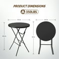thumbnail image 4 of Ktaxon 32" Round  Folding Bar Table, High Top HDPE Matrial Table for Indoor Outdoor Party Restaurants Wedding Commercial Event, Black, 4 of 8