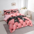 thumbnail image 2 of Manfei Black Crystal Bow Knot Twin Bedding Sets 7-Piece for Kids Teens,Girls Women Vintage Plaid Bedding Comforter Set,Pink Reversible,Breathable Home Decor, 2 of 7