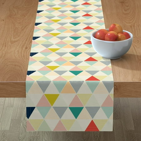 

Cotton Sateen Table Runner 90 - Modern Geometric Triangle Scandinavian Gender Neutral Nursery Decor Print Custom Table Linens by Spoonflower