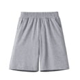 thumbnail image 3 of Cethrio Boys Cotton Shorts, Casual Relaxed Fit Elastic Waist Above the Knee Summer Shorts Gray Size 10-12, 3 of 5