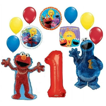 Sesame Street Party Supplies 1st Birthday Cookie Monster Elmo and Friends Balloon Bouquet
