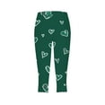 thumbnail image 5 of lcziwo Back to School Prime Sales, Women's Milk Silk Soft Cropped Leggings 2025 Fashion Heart Print Workout Leggings Casual High Waisted Tummy Control Tight Capris Green L, 5 of 6