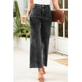 thumbnail image 6 of Women's Black Chic Patch Pocket Straight Leg Loose Jeans - Casual Stylish Denim | [ZhiHiMeRi] | 10, 6 of 12