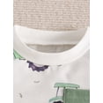 thumbnail image 5 of Baby Toddler Boy Summer Outfit, 0 6 12 18 24 Months 2T 3T Tractor Print Short Sleeve T-Shirt Elastic Waist Shorts Kids 2 Piece Clothing Set, 5 of 8