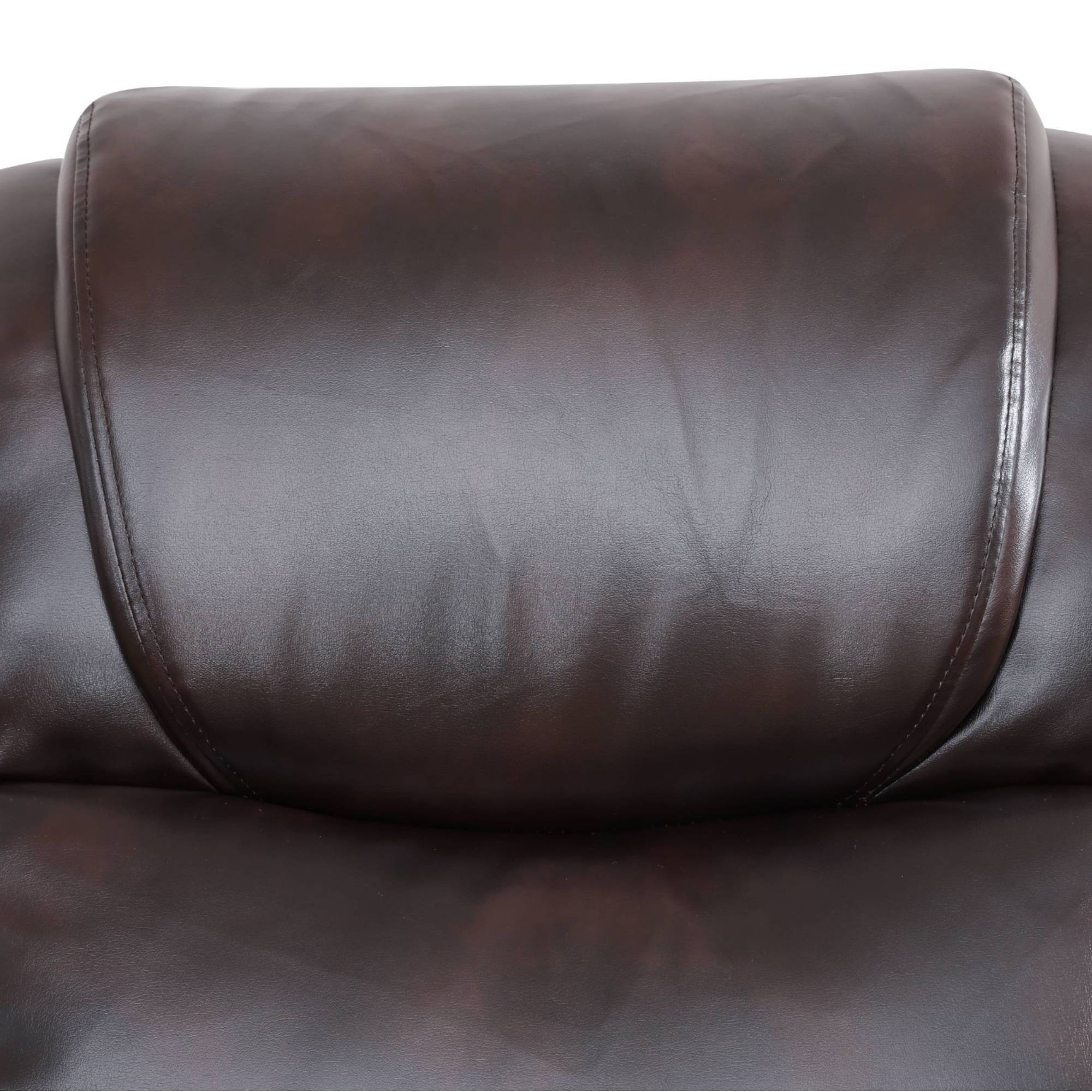 Manual Recliner Chair, Modern Leather Recline Loveseat Chair with Comfortable Arms Reclining Single Sofa for Living Room,Espresso