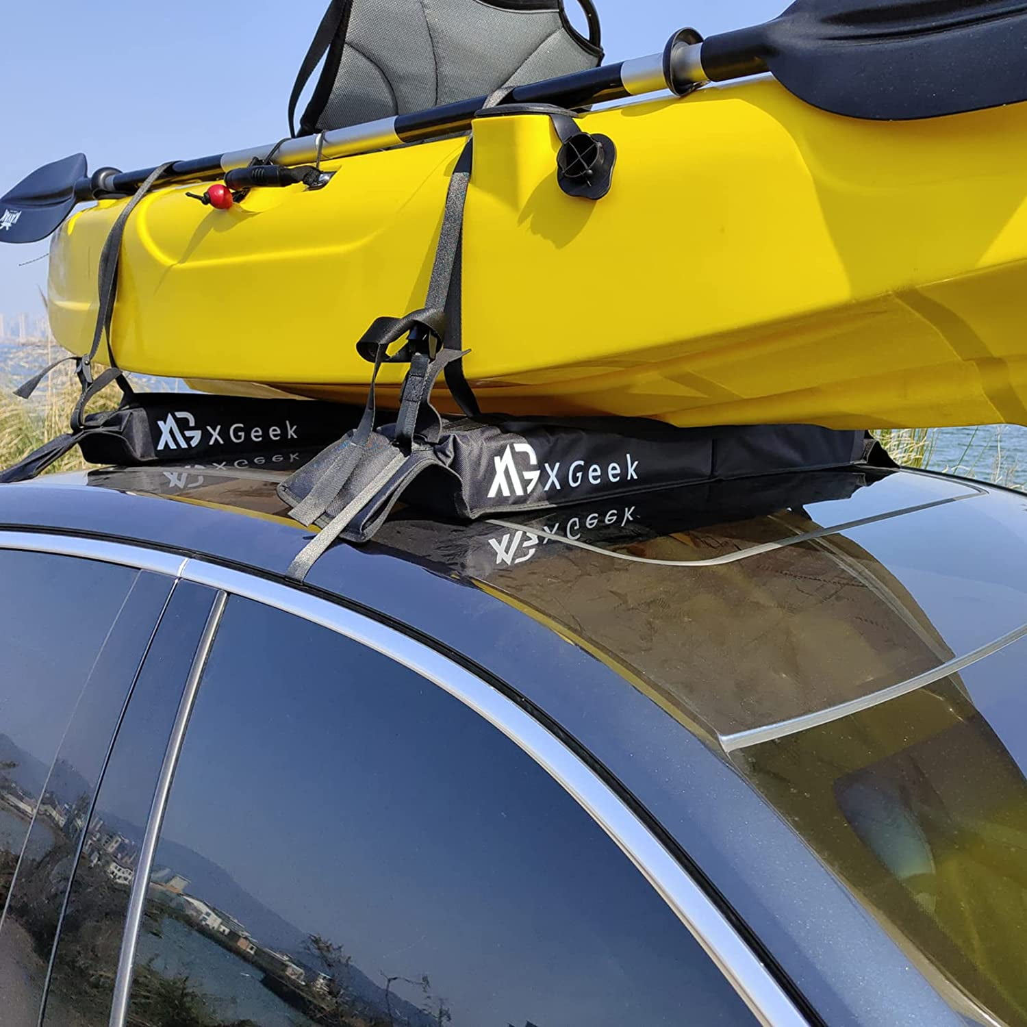 XGeek Soft Roof Rack Pads 30" Aero Crossbar Pads for  Surfboard/Kayak/Snowboard/SUP/Canoe/Paddle Board with 15FT Tie-Down Straps  and Storage Bag - Walmart.com