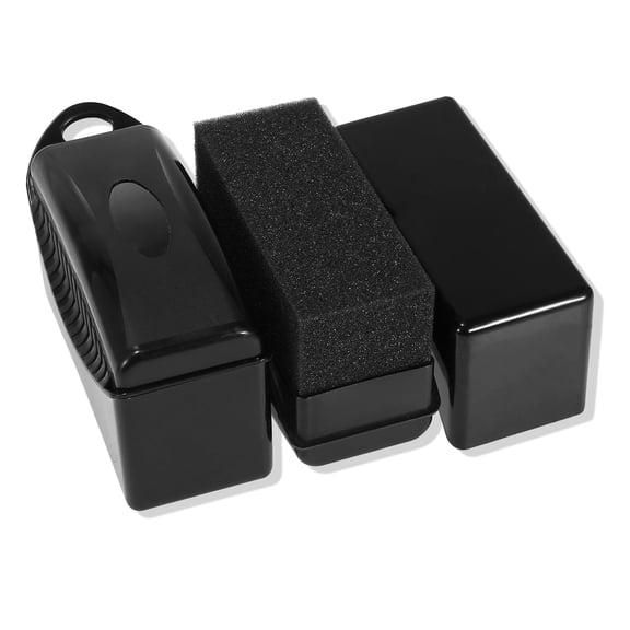 Unique Bargains 2pcs Car Dressing Tire Tyre Wheel Detailing Shine Contour Applicator Pad Sponge Foam Brush Black