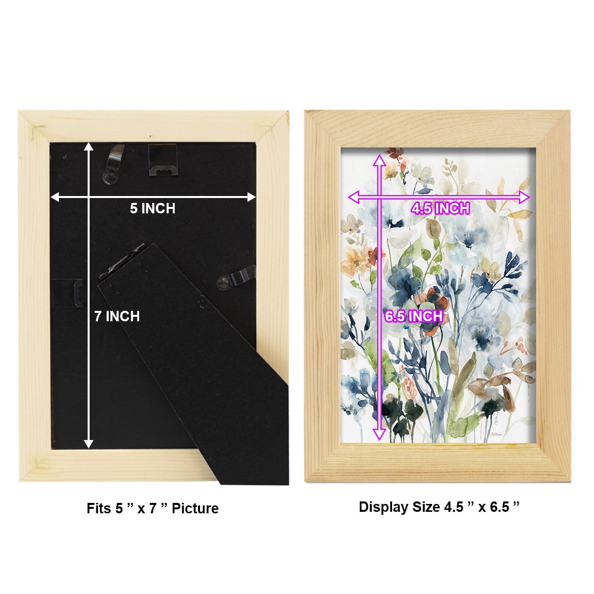 Holland Spring Mix -Framed Print w/glass-Natural Wood