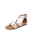 thumbnail image 1 of Sandalias Gladiador DREAM PAIRS Blancas con Tiras Planas Talla 11, 1 of 8