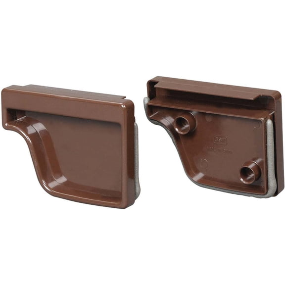 Amerimax 5 In. Traditional K-Style Brown Vinyl Gutter End Cap, Pair M1611HP