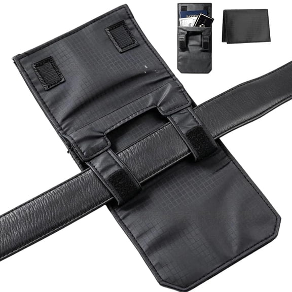 Hidden Anti Theft Passport Pouch, Slim Travel Belt Wallet with Hidden Pocket, Passport Holder for Cash, Cards and Documents