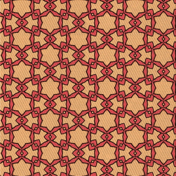 Ahgly Company Indoor Square Patterned Carrot Orange Area Rugs, 5' Square