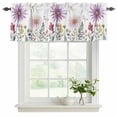 thumbnail image 2 of 2 Pack Valances for Windows, Purple Flowers Blossom Window Valances for Living Room/Bedroom/Bathroom, Spring Pastoral Garden Wildflowers Light Filtering Kitchen Curtain Valance 54"W x18" L, 2 of 9