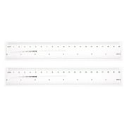 Flexible Ruler 8 Inch 0.5mm Scale PET Plastic Covered Thickened Film Straight Ruler, 2 Pieces