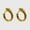 Gold, variant on Snake - Shaped Hoop Earrings with Green Gem Eyes - Silver