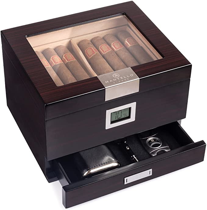 Mantello Cigars Humidors Humidor Cigar Box with Drawer for Cigar