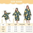 thumbnail image 4 of FORMRS Wearable Blanket Hoodie with Sleeves for Kids Cozy Flannel Sweatshirt, Blue Floral Lemons, 4 of 7