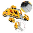 thumbnail image 3 of FUTATA Cartoon Transport Truck with Sound and Light Friction Power Toy Car Construction Truck Toys Set Gift for 3 4 5 6 Years Old Toddlers Kids Boys and Girls, 3 of 6