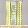 thumbnail image 4 of Ambesonne Floral Window Curtains, Buttercup Daffodil Branches, Each 28" W x 95" L, Hunter Green Pale Yellow, 4 of 4