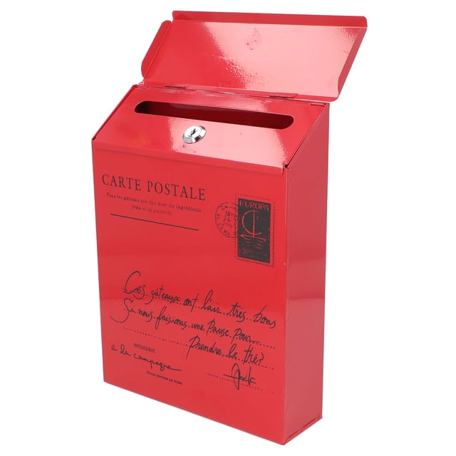 Buzón De Hierro De Pared Estilo Rústico, Caja De Cartas Cerrable Con Llave Para Colección Segura De Correo En Hogar U Oficina.