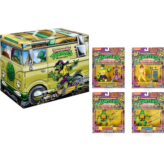 Teenage Mutant Ninja Turtles Classic Adventure Heroes Collection Mondo Gecko, April O'Neil, Raphael & Leonardo Action Figure 4-Pack