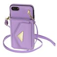 thumbnail image 7 of Allytech iPhone SE 2020/2022 Wallet Case, iPhone 7/8 Case, Premium PU Leather Multiple Cards Slots Large Space Wallet Case with Crossbody Shoulder Strap for Girls Women - Purple, 7 of 7