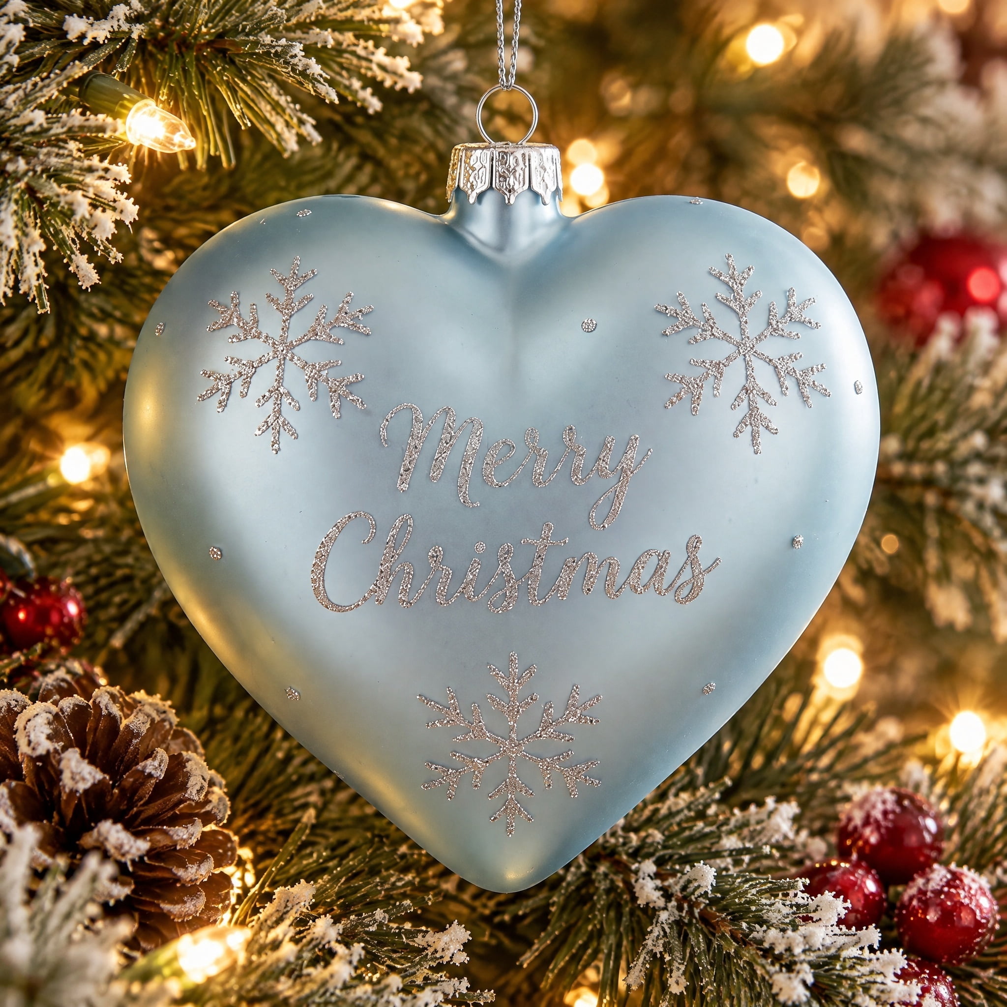 Icy Blue and Silver March Birthstone Christmas Ornament, 4.3", by Holiday Time