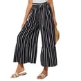 thumbnail image 3 of Women'S Wide Leg Palazzo Pants Elastic High Waisted Casual Flowy Beach Pants with Pockets Black L, 3 of 6