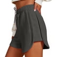 thumbnail image 2 of ClodeEU Women's Elaist Waist Cotton Athletic Shorts with Pockets ,Casual Summer Sport Shorts Gray,Women's Plus L, 2 of 8