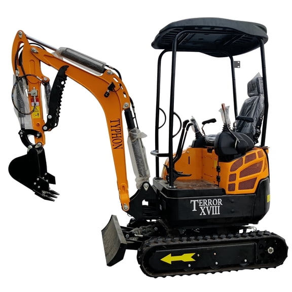 TYPHON Terror XVIII Mini Excavator – 4000lbs Digger with 0.03 Cbm Bucket for Construction