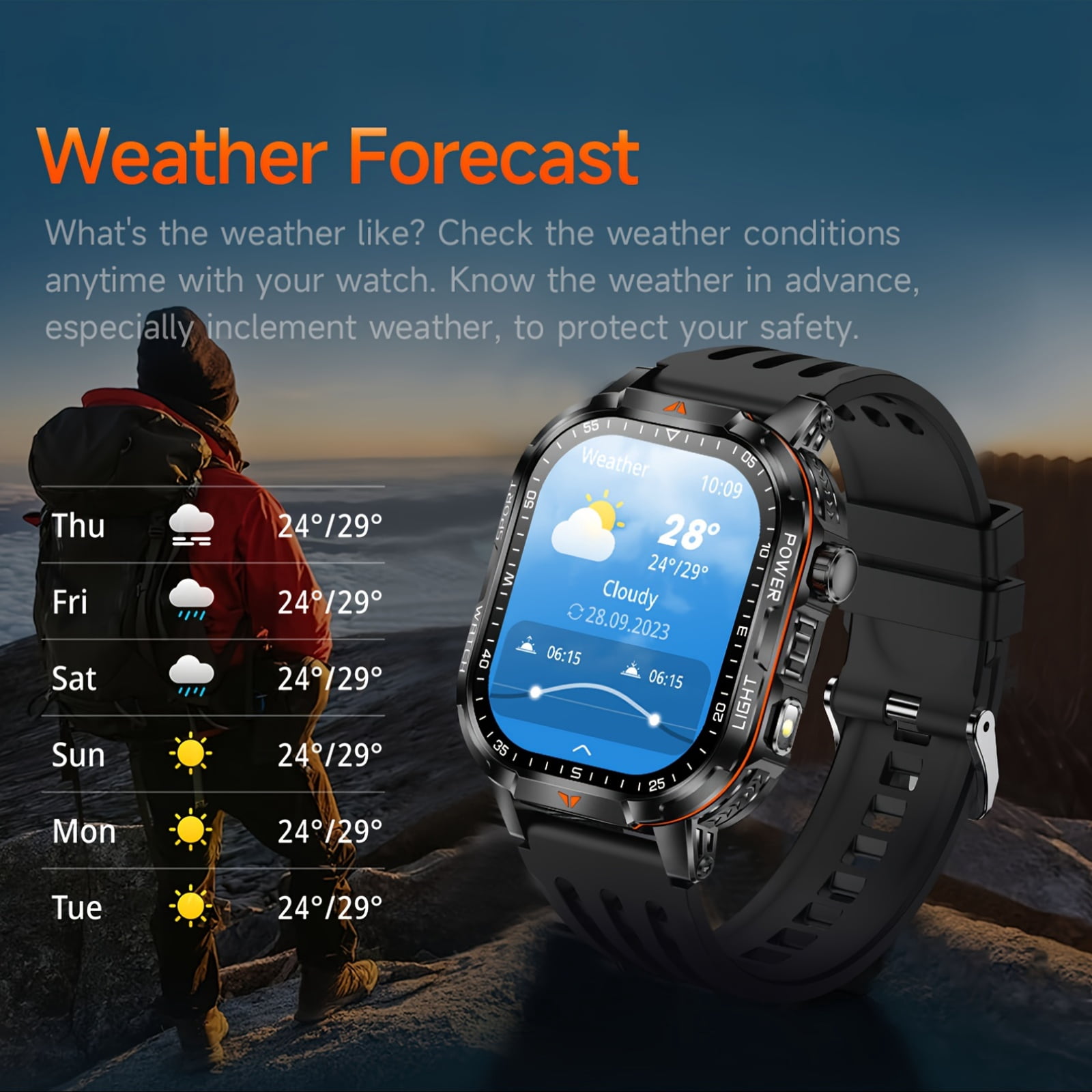 High-Capacity Battery Smartwatch: 120-Day Battery, 2.01-Inch HD Touch Screen, LED Flashlight, Wireless Calling, 120+ Sports Modes, Pedometer, Fitness Tracker