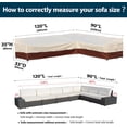 thumbnail image 6 of Outdoor Sectional Cover L-Shaped Garden Patio Furniture Covers Waterproof Rip-Stop Anti-UV 600D Outdoor Couch Sofa Cover with 3 Air Vents, 120"(90"L) x 33''D x 35''H, Beige & Reddish Brown, 6 of 9