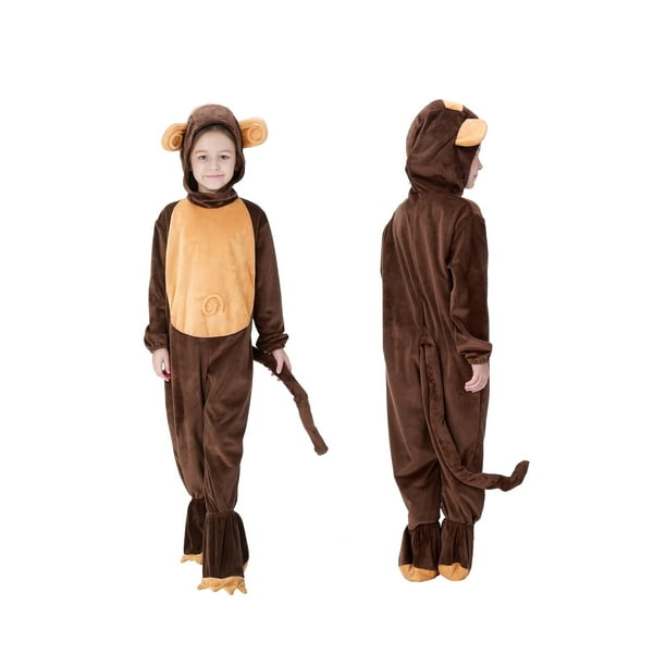 Conjunto de mono infantil Tsseiatte de peluche de manga larga con capucha y cubrepiés, disfraz de Halloween, ropa de dormir para cosplay