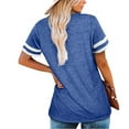 thumbnail image 5 of gakvbuo Plus Size Tunic Tops For Womens Summer Tops 2023 Casual Dressy Women's Splicing V-neck Short-sleeved Loose Striped Solid Color Tops, 5 of 7