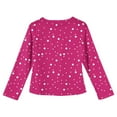 thumbnail image 3 of CCRFTGI Long Sleeve Shirts for Girls Crew Neck Polka Dot Base Layer for Kids Fashion Comfy Soft Preppy Clothes 2026 Summer Hot Pink 13-14Years, 3 of 4