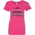 thumbnail image 3 of Inktastic My Sister is a Survivor Breast Cancer Awareness Women's T-Shirt, 3 of 5