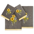 thumbnail image 4 of Linum Home Textiles 100% Turkish Cotton Girasol 4PC Embellished Towel Set, Gray, 4 of 5
