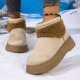 thumbnail image 6 of Women's Platform Booties Suede Fleece Lined Anti Slip Snow Ankle Boots Fluffy Winter Warm Walking Work Shoes, 6 of 9