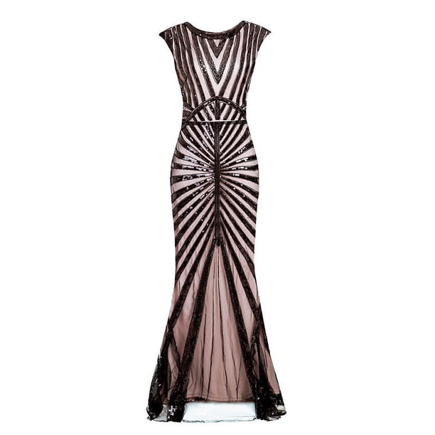 Vestido largo ajustado con dobladillo de cola de pez y lentejuelas para fiestas de noche, reuniones anuales, banquetes de alta gama, vestido de cóctel