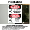 thumbnail image 3 of (2 Pack) Do Not Put Hands Inside Work Area Bilingual OSHA Danger Sign, 3 of 7