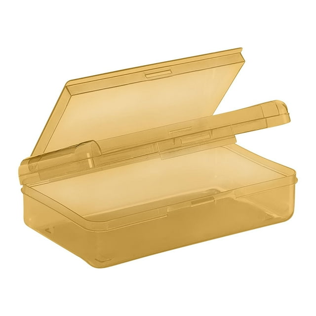Meitianfacai Clear Pencil Box, Pencil Cases Plastic Boxes, Large Capacity Plastic Storage Box, Office Supplies Storage Organizer Box, Pencil Boxes for School Bulk Stackable Design