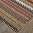 thumbnail image 3 of Feizy Silva Transitional Stripes, Red/Brown/Gray, 8' x 10' Area Rug Easy Care Stain Resistant Pet & Kid Friendly Farmhouse Floor Rug for Living room Bedroom, 3 of 9