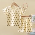 thumbnail image 2 of Cathalem Toddler Short Pajamas Sets Thin Summer Casual Tshirts Shorts PJ Outfits Baby Boys Graphic Sleepwear Clothes Coffee 4-5 Years, 2 of 3