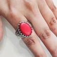 thumbnail image 4 of NEW Coral Mans Ring, Natural Red Coral Ring, Unisex Ring, Silver Jewelry, 925 Silver Ring, Birthday Gift, Heavy Mens Ring, Arabic Design, Ottoman Style Ring, Christmas, Turkey Mens Signet Ring, 4 of 7