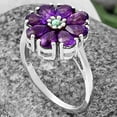 thumbnail image 4 of Natural African Amethyst & Turquoise 925 Sterling Silver Ring s.5 Jewelry DGR1127_E_5 R-1031, 4 of 7