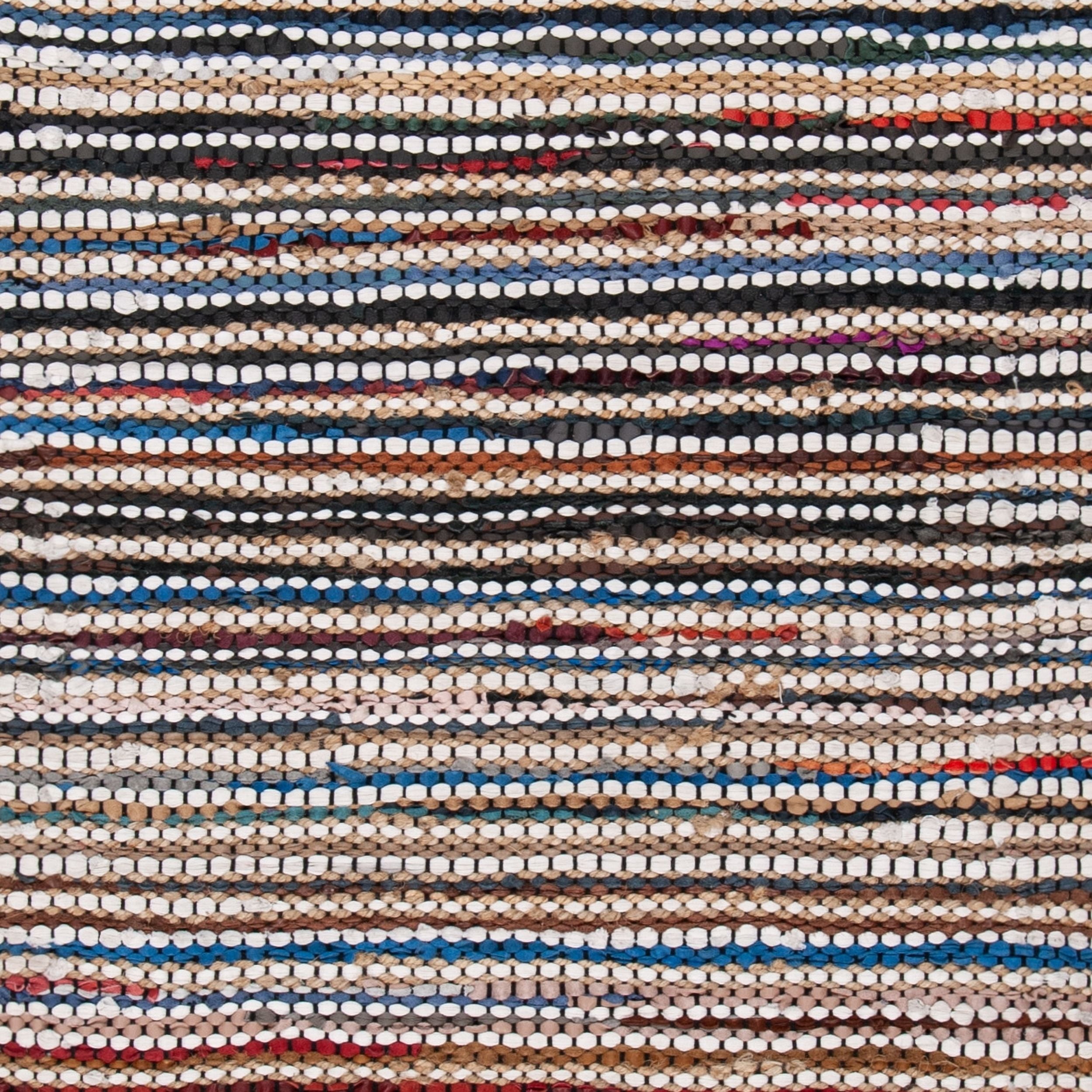 SAFAVIEH Vintage Leather Aaron Stripe Fringed Runner Rug, Multi, 2'3" x 9'